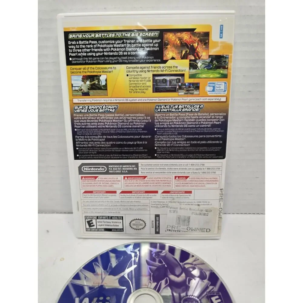 Pokemon Battle Revolution Nintendo Wii Rated E For Everyone Nintendo Clean Disc